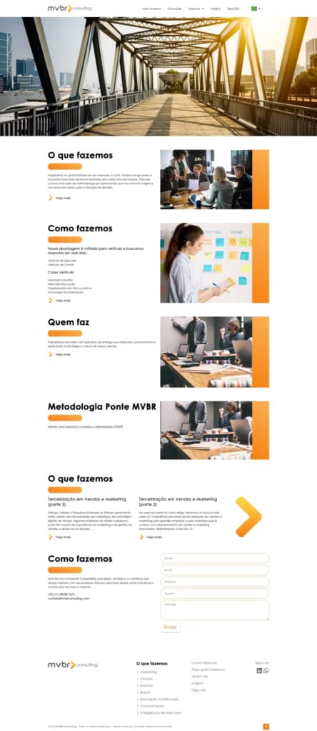 Criação do site institucional para empresa de consultoria empresarial