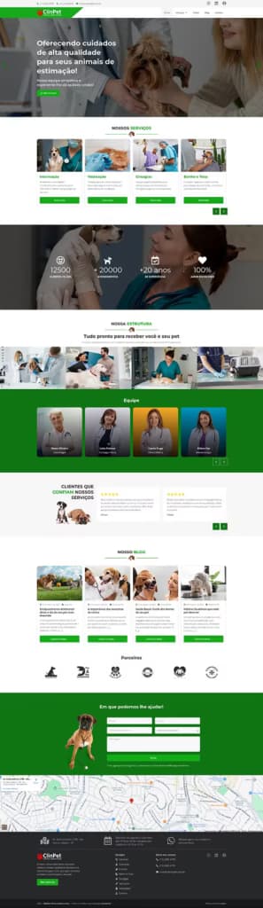 Criação de site profissional para clinica pet